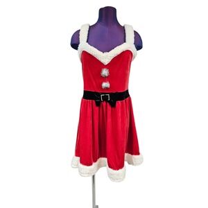 Santa Mrs Clause Red and White Dress